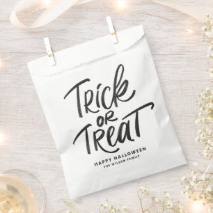 Zwarte Trick or treat Lettering Halloween Party Bedankzakje