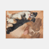 Zwarte tricolor Australian Shepherd - Aussie Fleece Deken (Voorkant (Horizontaal))