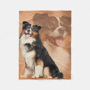 Zwarte tricolor Australian Shepherd - Aussie Fleece Deken