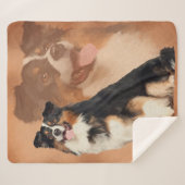 Zwarte tricolor Australian Shepherd - Aussie Sherpa Deken (Voorkant (horizontaal))