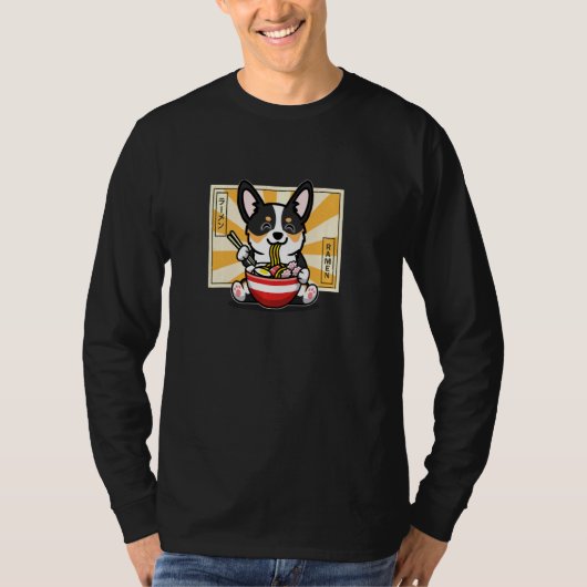 Zwarte Tricolor Corgi Pullover (Voorkant)