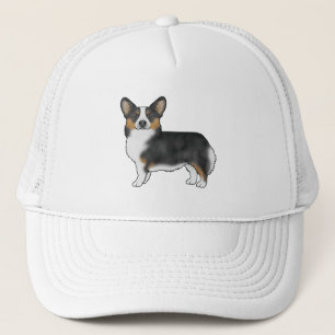Zwarte Tricolor Pembroke Welsh Corgi Cartoon Dog Trucker Pet