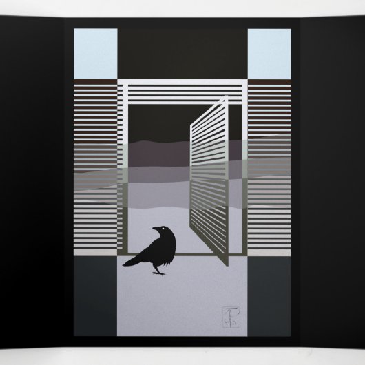 Zwarte Trifold Kaart (Binnenkant midden)