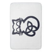 Zwarte Trinity knoop Keltische kat badmat (Voorkant Verticaal)