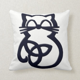 Zwarte Trinity Knot Keltische Kat Sierkussen