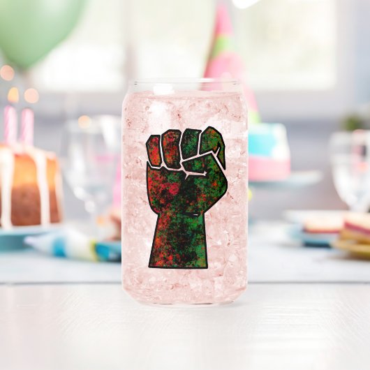 zwarte trots rode groene vuist pan Afrikaanse vlag Blikvorm Glas (Insitu (Verjaardag))
