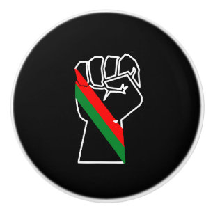 zwarte trots rode groene vuist pan Afrikaanse vlag Keramische Knop