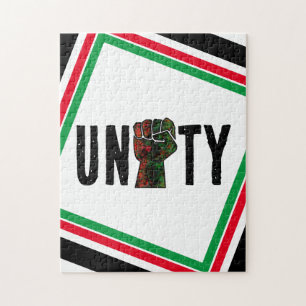 zwarte trots rode groene vuist pan Afrikaanse vlag Legpuzzel