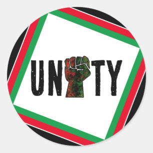 zwarte trots rode groene vuist pan Afrikaanse vlag Ronde Sticker