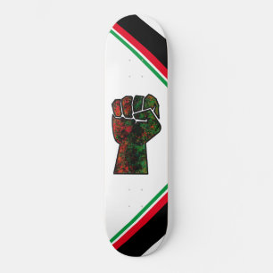 zwarte trots rode groene vuist pan Afrikaanse vlag Skateboard