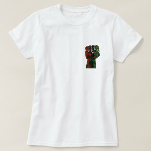 zwarte trots rode groene vuist pan Afrikaanse vlag T-shirt