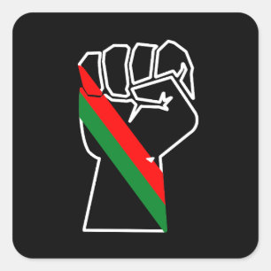 zwarte trots rode groene vuist pan Afrikaanse vlag Vierkante Sticker