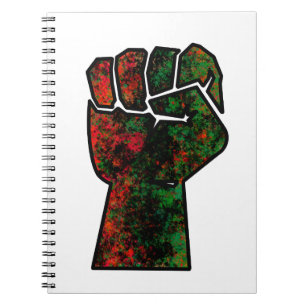 zwarte trots rood groen vuist pan Afrikaanse vlag  Notitieboek
