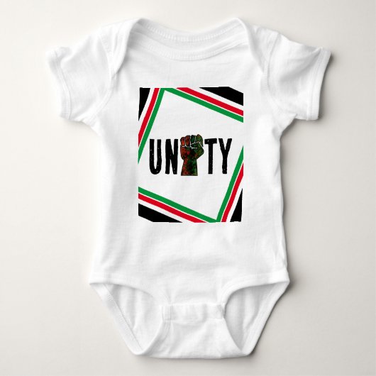 zwarte trots rood groen vuist pan Afrikaanse vlag  Romper (Voorkant)