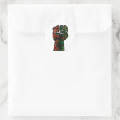 zwarte trots rood groen vuist pan Afrikaanse vlag  Ronde Sticker (Tas)