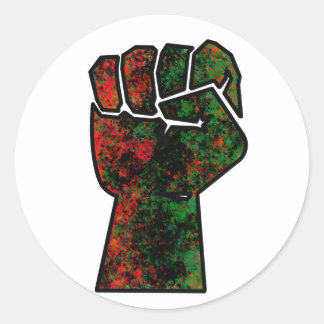 zwarte trots rood groen vuist pan Afrikaanse vlag  Ronde Sticker