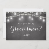 Zwarte Trouw Getuige Mason Jar Rustiek   Kaart (Voorkant)