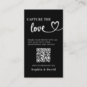 Zwarte trouwfoto's leggen de liefde QR-code vast Informatiekaartje
