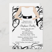 Zwarte Trouwjurk Bruids Douche Uitnodiging (Voorkant / Achterkant)