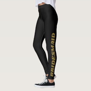 Zwarte Trouwjurk Bruidsmeisje Moedige Aangepaste T Leggings