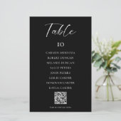 Zwarte trouwstoelindeling QR-code menu (Staand voorkant)