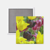 Zwarte tulpen magneet (Voorkant / Achterkant)