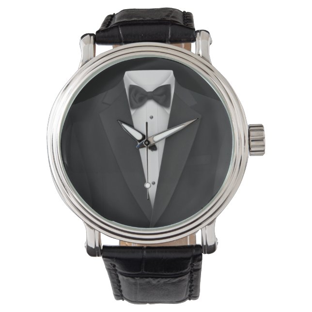 Zwarte Tuxedo Horloge (Voorkant)