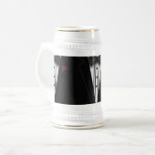 Zwarte Tuxedo met Bow-Stropdas Bierpul (Voorkant links)