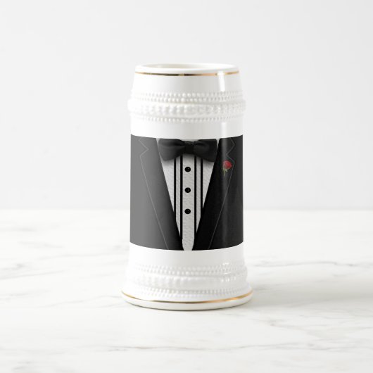 Zwarte Tuxedo met Bow-Stropdas Bierpul (Center)