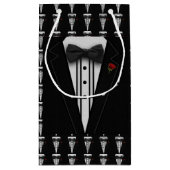 Zwarte Tuxedo met Bow-Stropdas Klein Cadeauzakje (Achterkant)