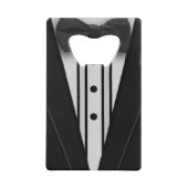 Zwarte Tuxedo met Bow-Stropdas Kredietkaart Flessenopener (Voorkant)