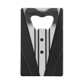 Zwarte Tuxedo met Bow-Stropdas Kredietkaart Flessenopener (Achterkant)