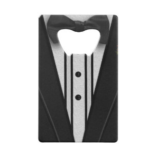 Zwarte Tuxedo met Bow-Stropdas Kredietkaart Flessenopener