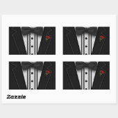 Zwarte Tuxedo met Bow-Stropdas Rechthoekige Sticker (Vel)