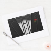Zwarte Tuxedo met Bow-Stropdas Rechthoekige Sticker (Envelop)