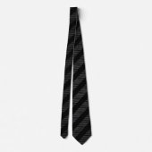 Zwarte Tuxedo Stripe Charcoal Grey Formal Stropdas (Achterkant)