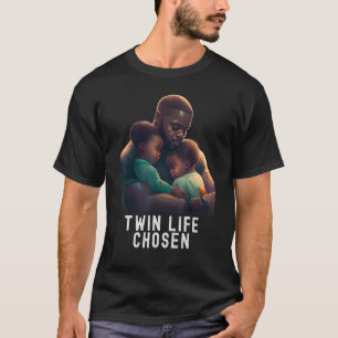 Zwarte Tweeling Vader Vaderdag Tweeling leven geko T-shirt