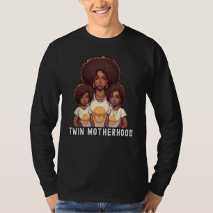 Zwarte Tweeling Vader Vaderdag Tweeling Moederscha T-shirt