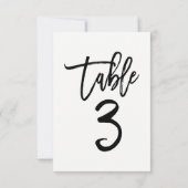 Zwarte typ trendy modern script tafelnummer 3 (Achterkant)