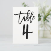 Zwarte Typ Trendy Modern Script Tafelnummer 4 (Staand voorkant)