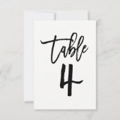 Zwarte Typ Trendy Modern Script Tafelnummer 4 (Achterkant)