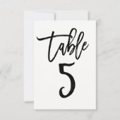 Zwarte typ trendy modern script tafelnummer 5 (Voorkant)