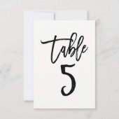 Zwarte typ trendy modern script tafelnummer 5 (Achterkant)