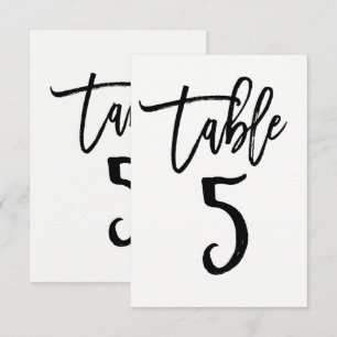 Zwarte typ trendy modern script tafelnummer 5
