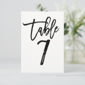 Zwarte typ trendy modern script tafelnummer 7 (Staand voorkant)