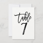 Zwarte typ trendy modern script tafelnummer 7 (Achterkant)