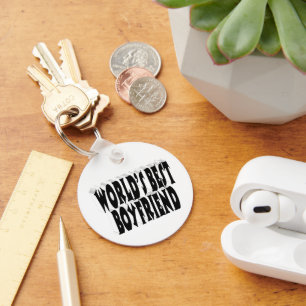 Zwarte typografie beste vriend sleutelhanger