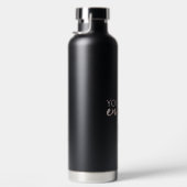 Zwarte Typografische Self-care Quotes Waterfles (Rechts)