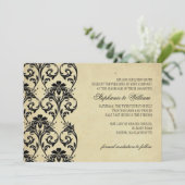 Zwarte uitnodiging voor het huwelijk (Staand voorkant)