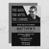 Zwarte uitnodigingen 59e verjaardag De Man De Lege (Voorkant / Achterkant)